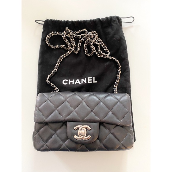 CHANEL Handbags - ▫️Chanel▫️ Quilted Mini Flap Charcoal Crossbody